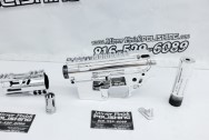 Aluminum AR-15 Gun Frame Lower, Upper, Flash Suppressor and Parts AFTER Chrome-Like Metal Polishing - Steel Polishing - Gun Polishing Services - Aluminum Polishing 