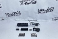 Aluminum AR-15 Gun Frame Lower, Upper, Flash Suppressor and Parts BEFORE Chrome-Like Metal Polishing - Steel Polishing - Gun Polishing Services - Aluminum Polishing 