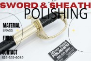 Brass Sword Handle and Sheath AFTER Chrome-Like Metal Polishing - Brass Polishing - Sword Handle Polishing 