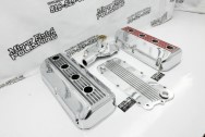 Aluminum Valve Covers BEFORE Chrome-Like Metal Polishing - Aluminum Polishing - Valve Cover Polishing Service