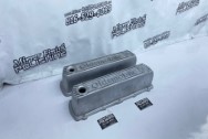 Oldsmobile Aluminum Valve Covers BEFORE Chrome-Like Metal Polishing - Aluminum Polishing - Valve Cover Polishing Services