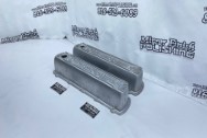 Oldsmobile Aluminum Valve Covers BEFORE Chrome-Like Metal Polishing - Aluminum Polishing - Valve Cover Polishing Services