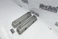 Chevy Corvette Aluminum Valve Covers BEFORE Chrome-Like Metal Polishing | Aluminum Polishing | Valve Cover Polishing Service | Custom Painting Services