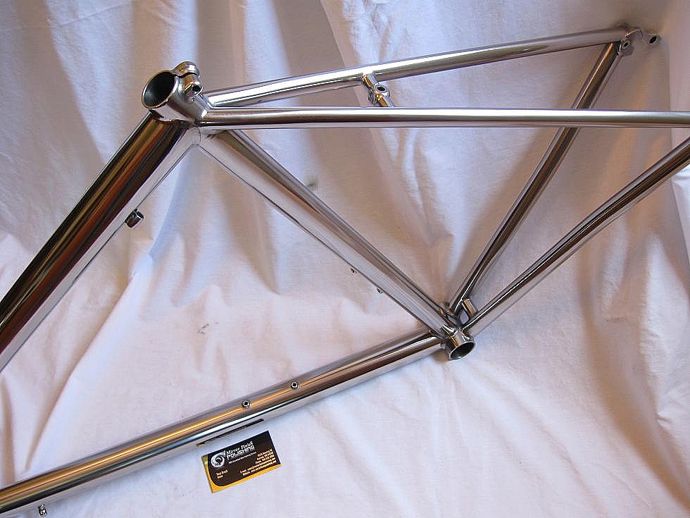 polishing titanium bike frame
