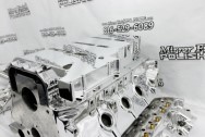 Aluminum Engine Block Project AFTER Chrome-Like Metal Polishing and Buffing Services / Restoration Services - Engine Polishing - Block Polishing Service