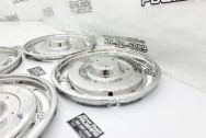 1964 Ford Thunderbird Stainless Steel Hubcaps | Wheel Caps AFTER Chrome-Like Metal Polishing and Buffing Services | Restoration Services - Hubcap / Wheel Cap Polishing