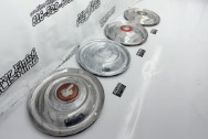 1951 Pontiac Chieftain Bonneville Stainless Steel Hubcaps BEFORE Chrome-Like Metal Polishing | Stainless Steel Polishing | Hubcap Polishing Services